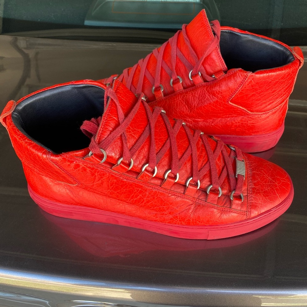 Balenciaga broken glass pattern high top sneakers